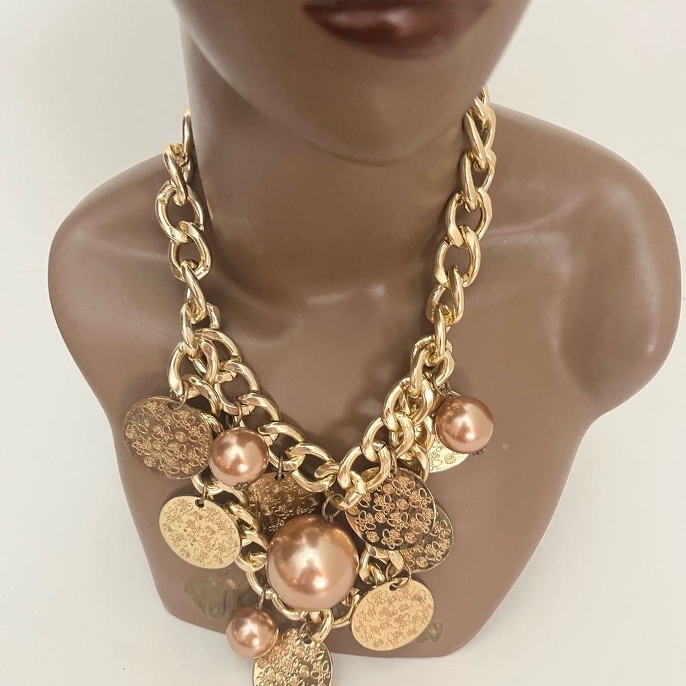 Elegant Gold Coin Layered Charm Necklace